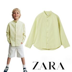 ZARA Kids | Lime Green | LINEN BLEND SHIRT